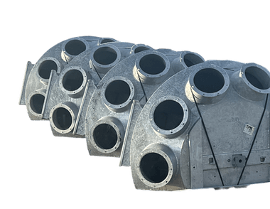 45-Degree Flatback or Full Round Distributors Size 8", 4-Hole